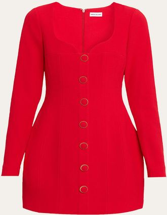 Rebecca Vallance Cameron Sweetheart Crepe Mini Dress