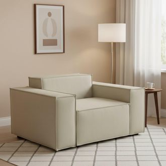 Dmora Sill&oacute;n Dbrogn, Sill&oacute;n, 100% Made In Italy, Sill&oacute;n Relax En Tela Tapizada, 160x95h70cm, Beige - Dmora