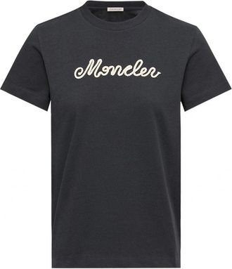 Moncler WOMENS SIGNATURE LOGO T SHIRT Size: XS, colour: NAVY