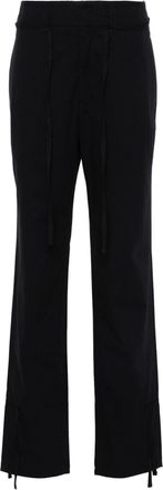 Christophe Lemaire cotton straight trousers - women - Cotton/Cotton - 38 - Blue