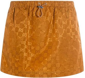 Gucci Drawstring Monogram Mini Skirt