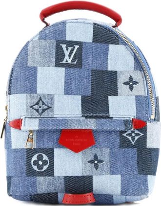 Louis Vuitton Palm Springs Damier kleine rugzak met monogram patchwork - Blauw
