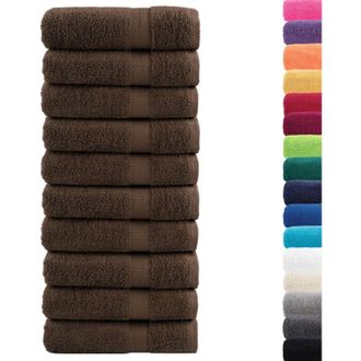 vidaXL Toallas De Ba&ntilde;o Solund 10 Unidades Marr&oacute;n 100x150 Cm 600 Gsm Vidaxl