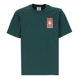Casablanca T-Shirts, male, Green, S, Gothic Stacked Logo T-Shirt