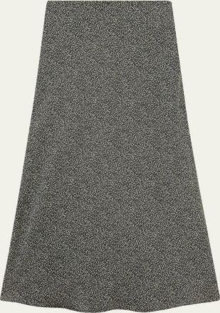 Loro Piana Simona Silk Twill Midi Skirt