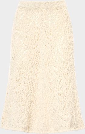Malo Cotton Flamme Knit Midi Skirt