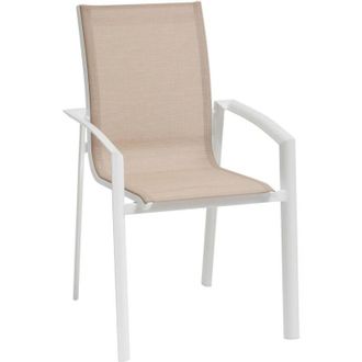 Hesperide Poltrona da giardino impilabile axant in lino e alluminio epossidico bianco - Hesp&eacute;ride