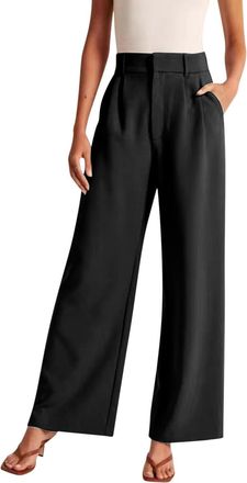 Generic Wide Leg Trousers Lightweight Tailored Premium Fabric Straight Leg Business Work Office Palazzo Wide Leg Pants Womens Casual High Waisted Wide Leg Pan