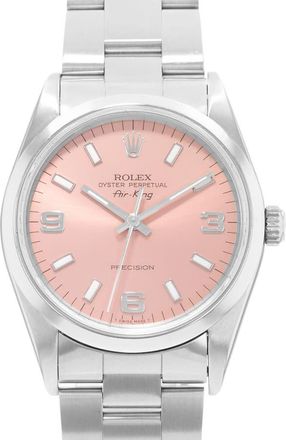Rolex Pre-owned Rolex Air King 34Mm Automatic Chronometer Pink Dial Mens Watch 14000 PSO