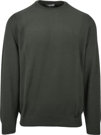 Filintrama Military Green Crewneck Cotton Sweater