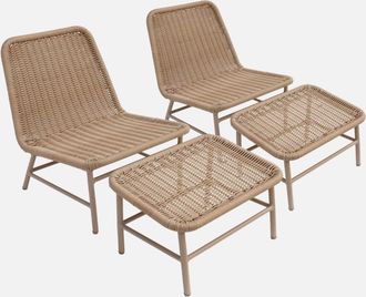 Sweeek Sill&oacute;n Relax Y Reposapi&eacute;s De Aluminio Y Cuerda, Set De 2
