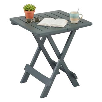 Dmora Dmora Table De Camping Pliante Carr&eacute;e, Made In Italy, 44x50x44 Cm, Couleur Verte