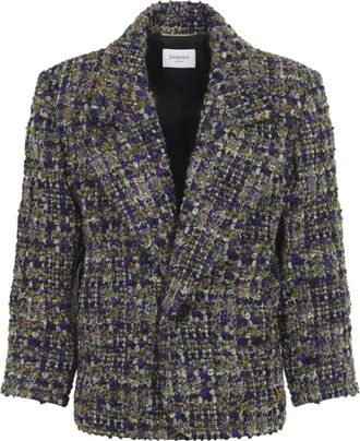 Saint Laurent Single-Breasted Jacket in Tweed - Dames - Blazers - Veelkleurig - S - Tweed - Jassen