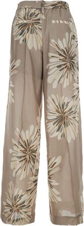 Brunello Cucinelli Womens Pants Silk Beige Trousers
