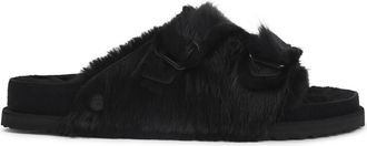 Birkenstock Mens Black 1774 Zurich Pony Shearling Mules Sheepskin - Size EU 44