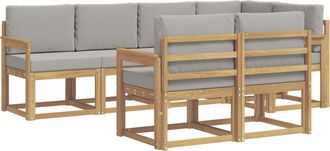 vidaXL Conjunto De Sof&aacute;s De Exterior 7 Uds. Blanco Y Gris Claro Vidaxl
