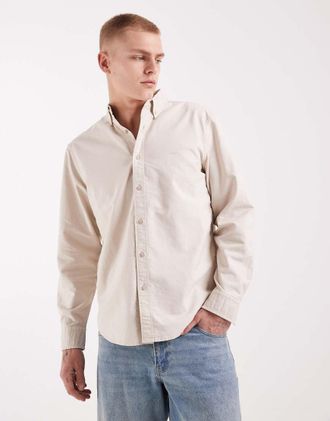 Levi's Authentic - Camicia color panna con bottoni-Bianco