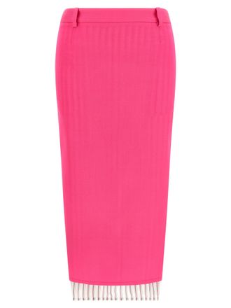 The Attico Fuchsia Virgin Wool Midi Womens Skirt