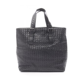 Bottega Veneta Black Leather Handbag Tote Bag (Pre-Owned)