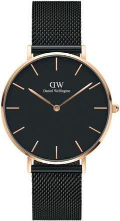 Daniel Wellington Petite Ashfield Mesh Strap Watch, 36mm in Rose Gold/black at Nordstrom