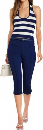 SER.O.YA Danie Scoop Neck Stripe Tank Top In Navy