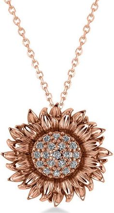 Allurez 14K Rose Gold 0.19 Ct. Tw. Diamond Pendant Necklace