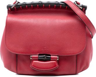 Gucci Womens Pre-owned Medium Leather Bamboo Nouveau Fringe Crossbody - Brown - One Size