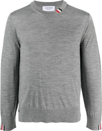 Thom Browne Grey Logo Patch Jumper
