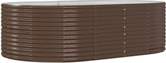 vidaXL Jardinera arriate acero galvanizado marrón 212x140x68cm vidaXL