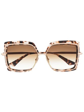 Dita Eyewear Occhiali da sole squadrati con effetto tartarugato - Oro
