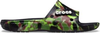 Crocs Klassieke Camo Slide Sandalen - Dames - Sandalen - Zwart - 39 EU - Schoenen