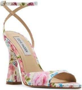 Steve Madden Beki Ankle Strap Pointed Toe Sandal in Floral Mul at Nordstrom Rack, Size 8.5