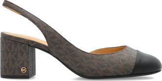 Michael Michael Kors Perla heeled pumps - women - Canvas/Calf Leather/Calf Leather/Rubber - 8.5 - Brown