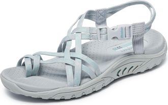 Skechers Womens Reggae Positive Space Sports Sandals, gray, 10 UK