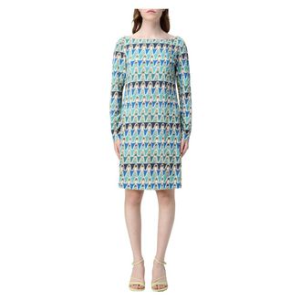Maliparmi Short Dresses, female, Blue, M, Geometric Mimo Dress