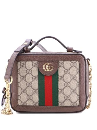 Gucci Ophidia Zip Around Camera Bag GG Coated Canvas Mini shoulder bag - women - Fabric - One Size - Brown