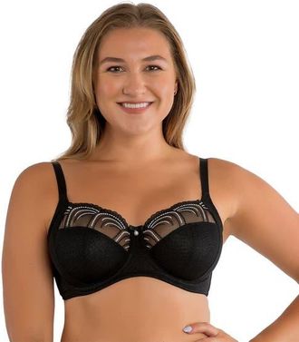 Affinitas Pearl Unlined Bra in Black at Nordstrom, Size 34Ddd