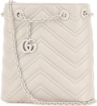 Gucci Womens Bucket Bag White Nappa Leather