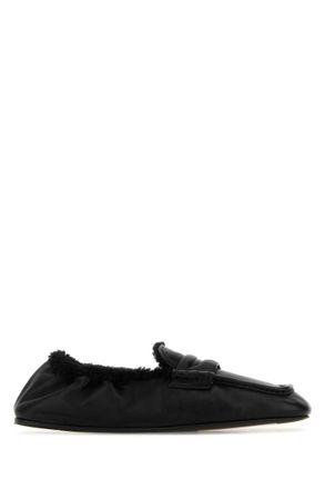 Miu Miu Black Leather Loafers