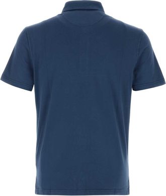Fedeli Mens Polo Shirt Blue Cotton Elastane