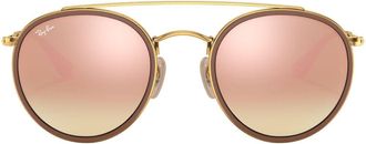 Ray-Ban Round Double Bridge sunglasses - unisex - Metal - 51 - Gold