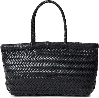 Dragon Diffusion Gora Mini Flat Black Classic Woven Leather Handbag