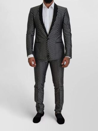 Dolce & Gabbana silk geometric slim-fit tuxedo suit