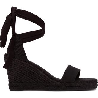 Soludos The Capri Wedge Linen Colors Espadrille in Noche Black at Nordstrom, Size 7.5