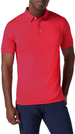 Mizzen+Main Versa Trim Fit Stripe Performance Golf Polo in Red Alternating Stripe at Nordstrom, Size Medium