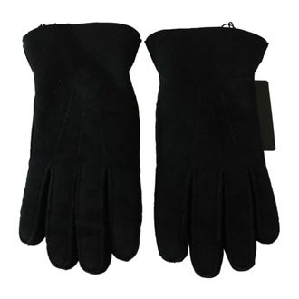 Dolce & Gabbana Accessoires, Heren, Zwart, ONE Size, Leer, Zwarte Leren Bikerhandschoenen voor Heren