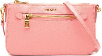 Prada Borsa a tracolla in pelle Saffiano con tasca frontale 2000-2025 - Rosa