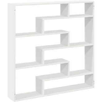 vidaXL Estante Cubo De Pared 7 Compartimentos Madera Ingenier&iacute;a Blanco Vidaxl