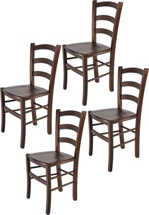 Tommychairs Tommychairs Set 4 Sillas Venice En Madera De Haya Color Nuez