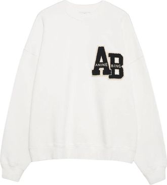 Anine Bing Miles Oversized Sweatshirt - Dames - Sweatshirts - Wit - S - Katoen - Hoodies & sweatvesten